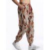 Pantalon décontracté à imprimé ethnique pour homme, avec cordon de serrage et poches, taille élastique - multicolor B XXXL