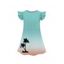 Girls Dress Ombre Coconut Tree Pattern Short Flutter Sleeve Dress Round Neck A Line Mini Vacation Kid Dress - Vert clair 120