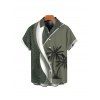 Boy's Coconut Tree Leaf Pattern Vacation Shirt Button Up Roll Up Short Sleeve Kid Shirt - Vert clair 120