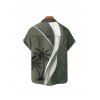 Boy's Coconut Tree Leaf Pattern Vacation Shirt Button Up Roll Up Short Sleeve Kid Shirt - Vert clair 120