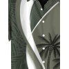 Boy's Coconut Tree Leaf Pattern Vacation Shirt Button Up Roll Up Short Sleeve Kid Shirt - Vert clair 120