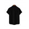 Boy's Coconut Tree Pattern Vacation Shirt Button Up Roll Up Short Sleeve Kid Shirt - BLACK 140