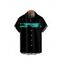 Boy's Coconut Tree Pattern Vacation Shirt Button Up Roll Up Short Sleeve Kid Shirt - Noir 160