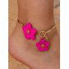 Chaîne de cheville tendance avec pendentif fleur vive - Rouge 