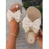 Bowknot Flat Platform Open Toe Vacation Outdoor Sandals - Blanc de Crème EU 42