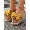 Bowknot Flat Platform Open Toe Vacation Outdoor Sandals - Jaune EU 42