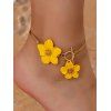 Chaîne de cheville tendance avec pendentif fleur vive - Jaune 