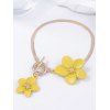 Chaîne de cheville tendance avec pendentif fleur vive - Jaune 