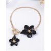Chaîne de cheville tendance avec pendentif fleur vive - Noir 