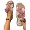 Bowknot Sweetness Beach Sandals Slip On Flat Platform Vacation Outdoor Sandals - Rose clair EU 42