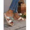 Bowknot Sweetness Beach Sandals Slip On Flat Platform Vacation Outdoor Sandals - Vert clair EU 42