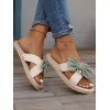 Bowknot Sweetness Beach Sandals Slip On Flat Platform Vacation Outdoor Sandals - Vert clair EU 42