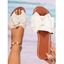 Bowknot Slip On Flat Platform Open Toe Beach Outdoor Sandals - Blanc EU 38