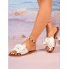 Bowknot Slip On Flat Platform Open Toe Beach Outdoor Sandals - Blanc EU 38