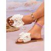Bowknot Slip On Flat Platform Open Toe Beach Outdoor Sandals - Blanc EU 38