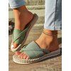Contrast Color Flip Flops Flat Platform Slip On Beach Outdoor Sandals - Vert clair EU 42
