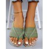 Contrast Color Flip Flops Flat Platform Slip On Beach Outdoor Sandals - Vert clair EU 42