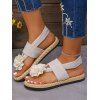 Flower Flip Flops Slip On Plat Platform Beach Outdoor Sandals - Abricot EU 36
