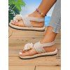 Flower Flip Flops Slip On Plat Platform Beach Outdoor Sandals - Abricot EU 36