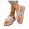 Flower Flip Flops Slip On Plat Platform Beach Outdoor Sandals - Abricot EU 36