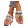 Ethnic Print Hollow Out Butterfly Flip Flops Flat Platform Slip On Bohemian Sandals - Blanc EU 42