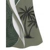 Girls Dress Coconut Tree Leaf Pattern Vacation Dress Short Flutter Sleeve A Line Mini Kid Dress - Vert clair 120
