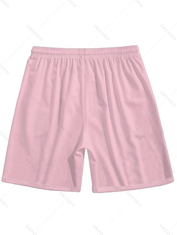 Hawaii Couple Outfit Tropical Plant Print Spaghetti Strap Dress Cinched Tankini Swimsuit and Roll Up Sleeve Shirt Drawstring Shorts Beach Matching Outfit - Rose clair S | US 4