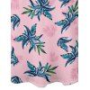 Mini Robe Ligne A Plante Tropicale Imprimée à Bretelle Fine à Col V - Rose clair L | US 8-10