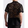 Chemise boutonnée à motif floral uni pour homme, col rabattu, manches courtes, décontractée - Noir XL | US 10