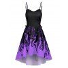 Summer Cute High Low Lace Up Octopus Print Mini Dress