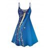 Robe décontractée à motif géométrique ombré, bretelles spaghetti, col en V, coupe trapèze, mini-robe débardeur de vacances - Bleu S | US 4