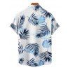 Vacation Couple Outfit Leaf Pattern Ruched Bust Sweetheart Neck Belt A Line Mini Dress and Roll Up Sleeve Shirt Matching Outfit - Blanc S | US 4