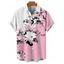 Chemise de vacances à motif floral et feuilles pour homme, couleur contrastée, à manches courtes retroussables et boutonnée, décontractée - Vert clair 5XL