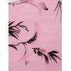 Robe de vacances décontractée à col en V et motif floral et feuilles contrastées, taille haute, coupe trapèze, ceinture - Rose clair XXL | US 14
