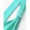 Robe de vacances décontractée à col en V et motif floral et feuilles contrastées, taille haute, coupe trapèze, ceinture - Vert clair XXL | US 14