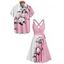 Vacation Couple Outfit Floral Leaf Pattern Contrast Color Surplice A Line Belt Dress and Roll Up Sleeve Shirt Casual Matching Outfit - Concorde S | US 4