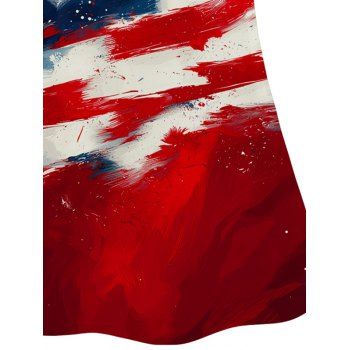 Girls Dress American Flag Pattern Independence Day Dress Star Striped Print Short Flutter Sleeve A Line Mini Patriotic Kid Dress