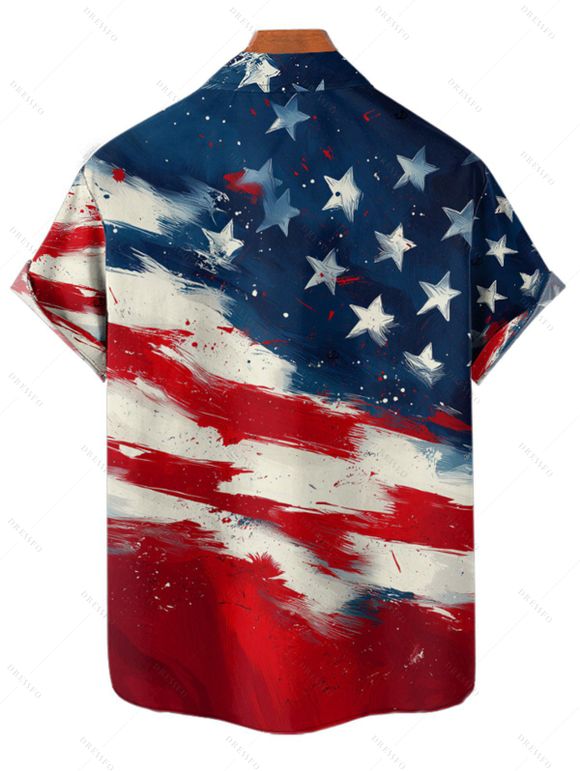 Independence Day Family Outfit American Flag Pattern Spaghetti Strap Dress and Roll Up Sleeve Men and Boy Shirt Drawstring Shorts Patriotic Outfit - multicolor S | US 4