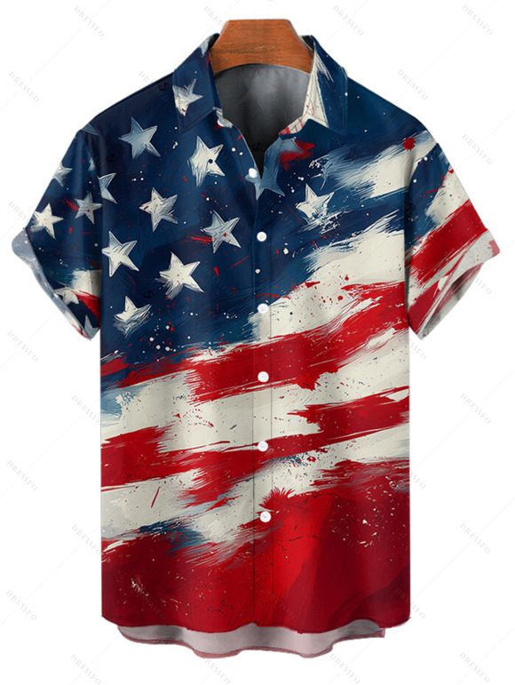 Independence Day Family Outfit American Flag Pattern Spaghetti Strap Dress and Girl Dress Roll Up Sleeve Shirt Drawstring Shorts Patriotic Outfit - multicolor S | US 4