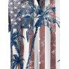 Boy's American Flag Pattern Independence Day Shirt Star Striped Print Button Up Roll Up Short Sleeve Patriotic Kid Shirt - multicolor A 160