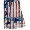 Girls Dress American Flag Pattern Independence Day Dress Star Striped Print Short Flutter Sleeve Mini Patriotic Kid Dress - multicolor A 160