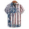 Independence Day Couple Outfit American Flag Pattern Spaghetti Strap A Line Dress and Roll Up Sleeve Shirt Drawstrings Shorts Patriotic Matching Outfit - multicolor A S | US 4