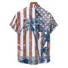 Independence Day Couple Outfit American Flag Pattern Spaghetti Strap A Line Dress and Roll Up Sleeve Shirt Drawstrings Shorts Patriotic Matching Outfit - multicolor A S | US 4