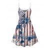 Independence Day Family Outfit American Flag Pattern Spaghetti Strap Dress and Girl Dress Sleeve Shirt Drawstring Shorts Patriotic Outfit - multicolor A S | US 4