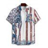Independence Day Family Outfit American Flag Pattern Spaghetti Strap Dress and Girl Dress Sleeve Shirt Drawstring Shorts Patriotic Outfit - multicolor A S | US 4