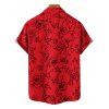Beach Couple Outfit Rose Butterfly Print Underwire Crisscross Bathing Costume and Button Up Shirt Matching Outfit - Rouge S | US 4