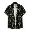 Beach Couple Outfit Galaxy Mushroom Skull Print Crisscross Spaghetti Strap Triangle Bottom Bathing Suit and Button Up Shirt Gothic Matching Outfit - Noir S | US 4