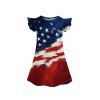 Independence Day Family Outfit American Flag Pattern Spaghetti Strap Dress and Girl Dress Roll Up Sleeve Shirt Drawstring Shorts Patriotic Outfit - multicolor S | US 4