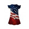 Independence Day Family Outfit American Flag Pattern Spaghetti Strap Dress and Girl Dress Roll Up Sleeve Shirt Drawstring Shorts Patriotic Outfit - multicolor S | US 4