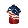 Independence Day Family Outfit American Flag Pattern Spaghetti Strap Dress and Roll Up Sleeve Men and Boy Shirt Drawstring Shorts Patriotic Outfit - multicolor S | US 4